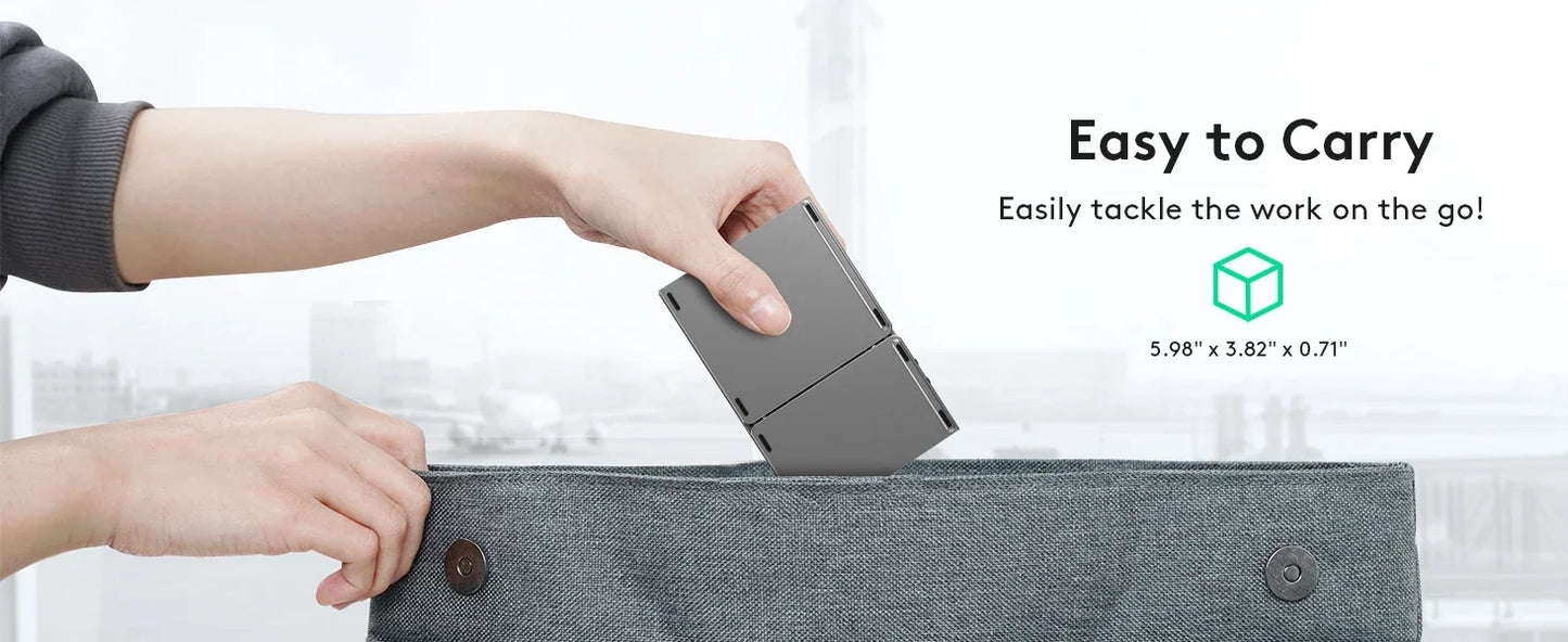 Russian/Spanish/English B033 Mini Foldable keyboard, Wireless Bluetooth Keyboard Recharger with Touchpad for Windows Android IOS