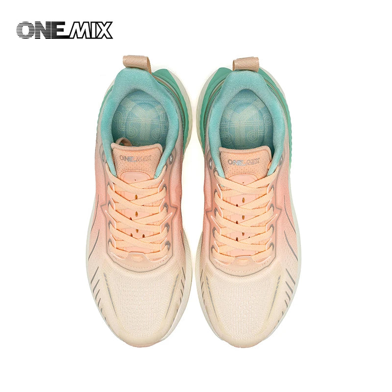 Baskets pour femme ONEMIX noires, chaussures de course respirantes pour femme, modèle de créateur, livraison gratuite, chaussures de sport roses à amorti