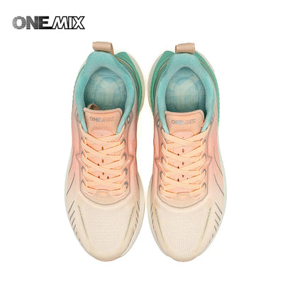 Baskets pour femme ONEMIX noires, chaussures de course respirantes pour femme, modèle de créateur, livraison gratuite, chaussures de sport roses à amorti