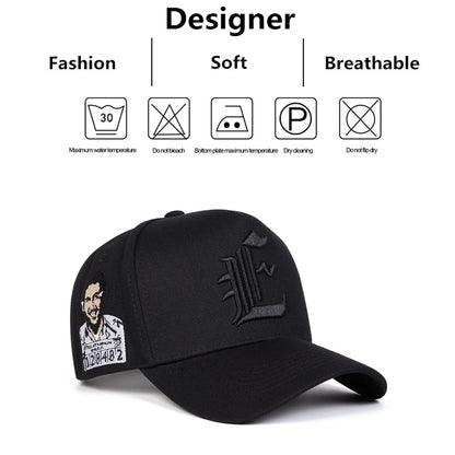 Cappellini da baseball unisex con ricamo "E" - Primavera/Autunno - Cappelli casual regolabili per attività all'aperto - Cappellino parasole - Cappellino sportivo