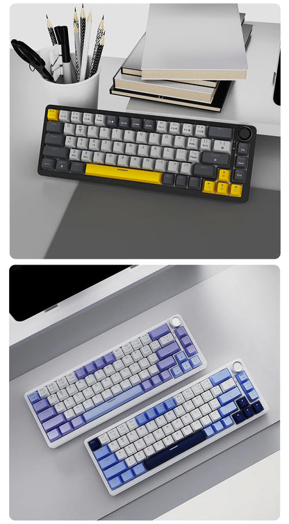 AJAZZ AK690 Clavier mécanique à 65 %, toutes les touches remplaçables à chaud, filaire USB Plug-and-Play, rétroéclairage mixte, 68 touches, clavier gaming pour ordinateur portable et PC