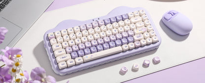 YUNZII C75 Wireless Mechanical Keyboard, 75% Creamy Hot Swap Custom RGB Keyboard, Gasket Cute Cake Design, for Win/Mac/Gaming