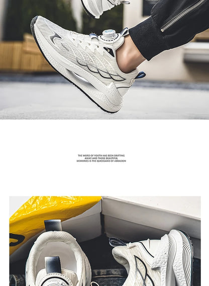 Zapatillas deportivas informales de verano transpirables para hombre, nuevas zapatillas de running de malla transpirable, modernas y versátiles, con hebilla giratoria, adecuadas para deportes al aire libre y para el día a día