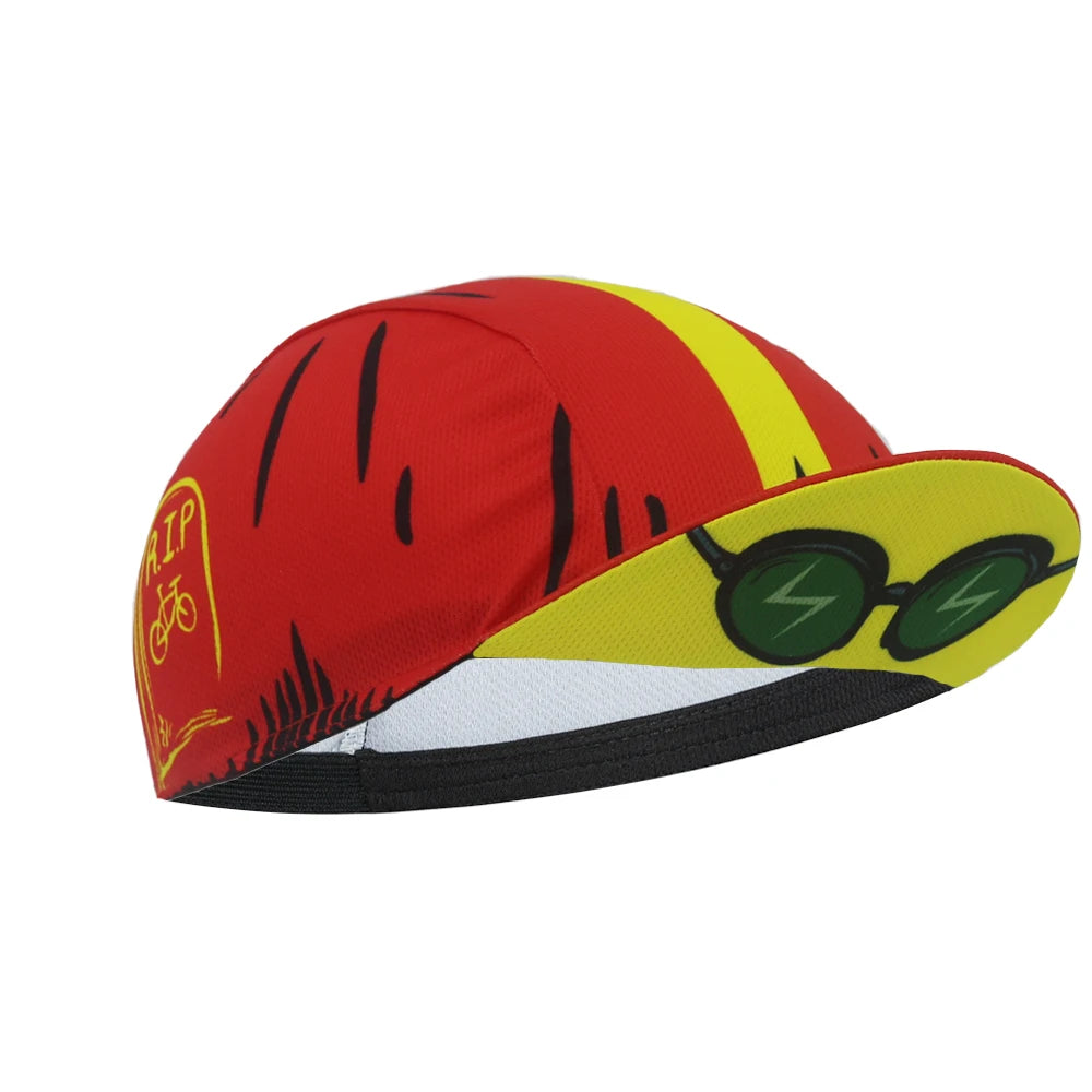 Cappellino da ciclismo con teschio per uomo e donna, cappellino sportivo da esterno, estivo, traspirante, da indossare sotto il casco da ciclismo