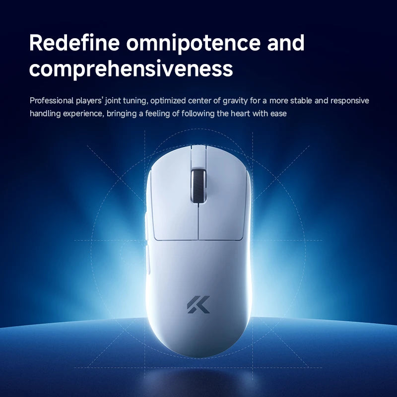 MCHOSE A7 V2 Wireless Gaming Mouse, Tri-Mode Bluetooth 8K Lightweight Esports Mouse with PAW3950 Sensor, 42000 DPI Ergonomic Gaming Mouse