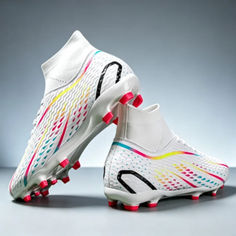 Chaussures de football pour hommes respirantes FG/AG à crampons longs, adaptées à l'entraînement et à la compétition, antidérapantes universelles toutes saisons