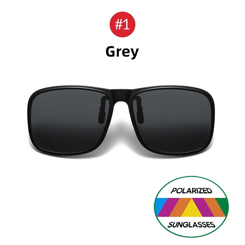 VIVIBEE Polarized Flip Up Clip On Sunglasses for Driving Dark UV400 Photochromic Anti Glare Lens Sun Glasses Car Driver