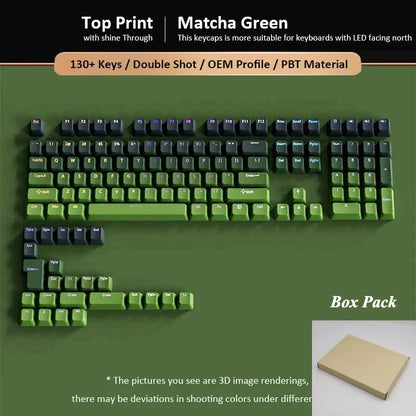 133+ Tasten OEM-Profil Gradient-Keycaps für mechanische Gaming-Tastatur mit Cherry MX Switch, PBT, hintergrundbeleuchtet, RGB-Keycap, ISO-Layout Keycaps
