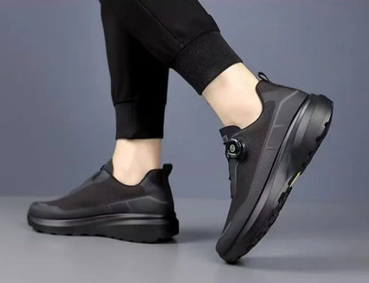 Zapatillas deportivas nuevas para hombre con botón giratorio, de plataforma, para conducir, para caminar, para actividades al aire libre, resistentes al desgaste, para correr y para deporte, talla grande