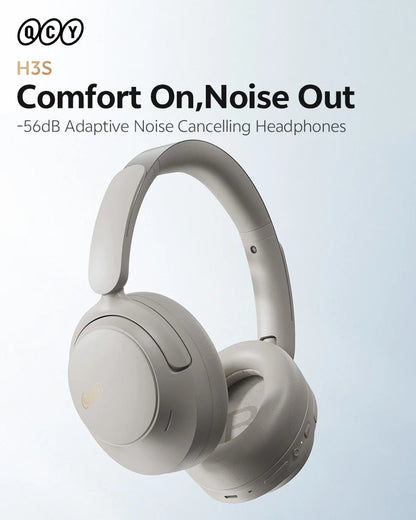 QCY H3S ANC Over-Ear Headphones Bluetooth 6.0 – Hi-Res LDAC Spatial Audio, -56dB Adaptive Noise Cancelling Wireless Headset
