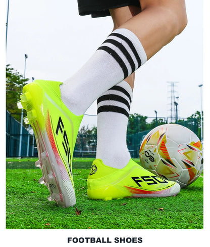 New Men Football Boots Futsal Outdoor Sneakers Match Grass Non-Slip High-quality Soccer Shoes Cleats Hot-selling High-top Light