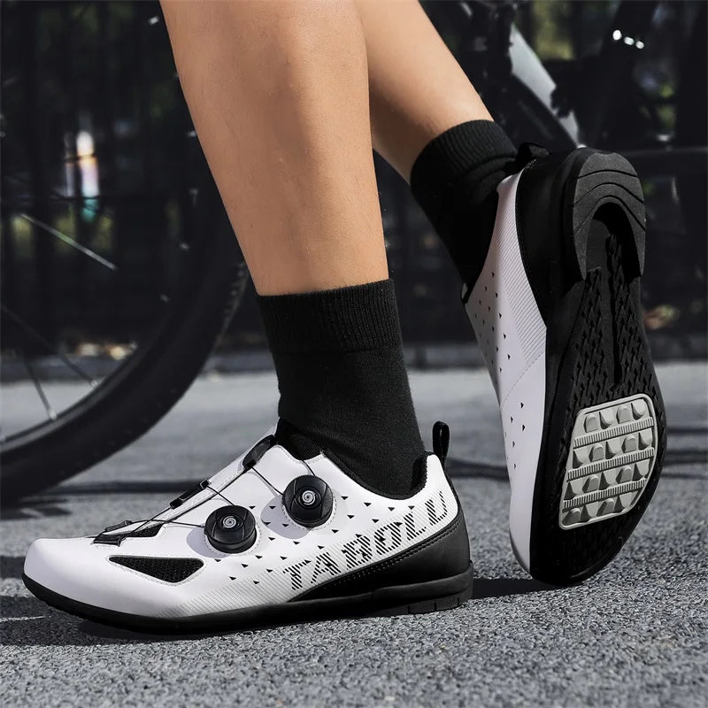 Lock-Free Cycling Shoes Flat Pedal Shoes Men Bike Cleat Sneaker MTB Bicycle Biking Women Breathable Indoor Boots