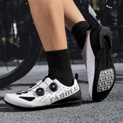 Lock-Free Cycling Shoes Flat Pedal Shoes Men Bike Cleat Sneaker MTB Bicycle Biking Women Breathable Indoor Boots