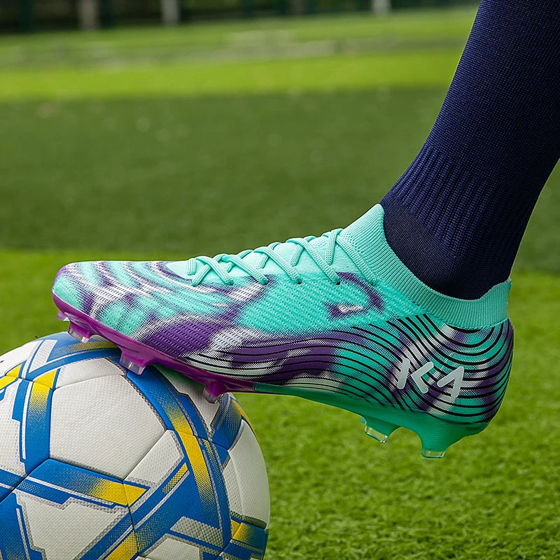 New Men's Soccer Shoes Match Outdoor Sneakers Grass Cleats Hot-selling Football Boots Non-Slip Boys High-quality High-top Light