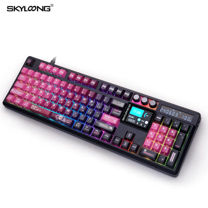 SKYLOONG GK104 Pro Wireless Mechanical Keyboar Full-Size Gamer Keyboard RGB Backlit Voice Calculator 8K Polling Rate for PC