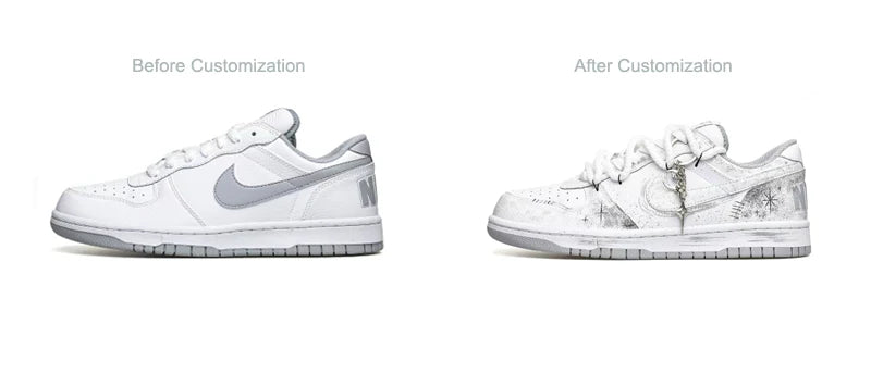 Custom Sneakers Nike Dunk Low "Wao" Special Gift Bag Edition High Street Deconstructed Hand-Painted Oriental Gradient For Men