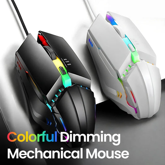 RGB Wired Gaming Mouse USB 1600 DPI Silent Click LED Backlit Mouse for PC, Laptop, Desktop & Home Office