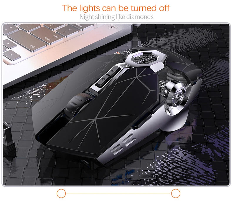 UTHAI A7 Rechargeable Wireless Bluetooth Mouse, Silent Ergonomic Wireless Mouse with RGB Light, 2.4GHz Gaming & Office Mouse