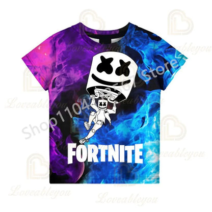 Dječja F-Fortnited majica Battle Game za odrasle, kratkih rukava, ljetna majica za tinejdžere i tinejdžerice