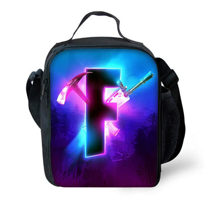 Mochila Escolar Infantil com Lancheira e Estojo, Design de Jogo Popular F-FortniteS, Mochila Escolar para Rapazes e Raparigas, Presente Ideal