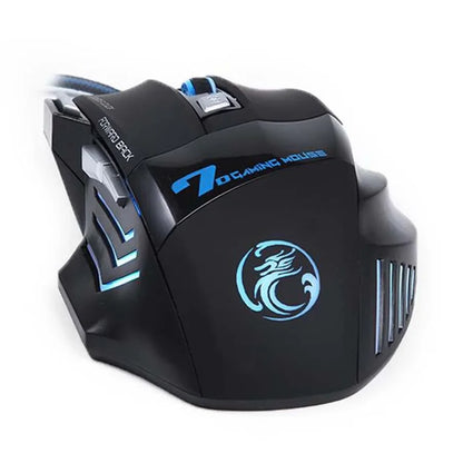 5500 DPI USB Wired Gaming Mouse, 7-Button RGB Optical Gaming Mouse for PC, Ergonomic High-Precision Computer Gaming Mouse for Windows & Laptop