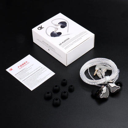 GK KUNTEN HiFi Dynamic Driver Earphones Wired In-Ear Headphones with Microphone, Detachable Cable DJ Music Earbuds, Professional HiFi Audio Earphones