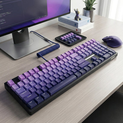 132 Keys OEM Profile Gradient backlit RGB Keycaps For Cherry Mx Switch Mechanical Gamer Keyboard PBT Keycap ISO Layout Key caps