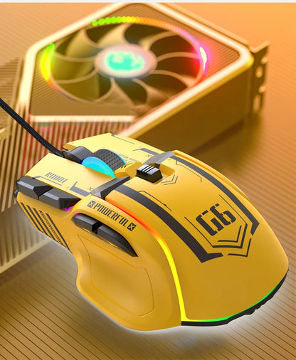 HXSJ Programmable Gaming Mouse Wired 12800 DPI RGB Gaming Mouse with 12 Programmable Buttons, Ergonomic Wired Gaming Mouse for PC, Laptop & Windows