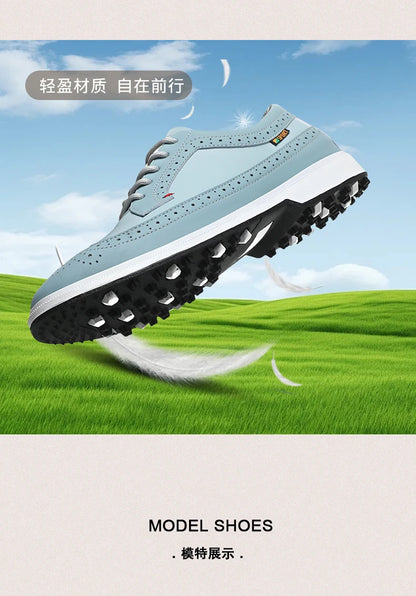 Scarpe da golf professionali da uomo in pelle di alta qualità, traspiranti, scarpe sportive per competizioni e allenamenti di golf, taglie forti 39-47#