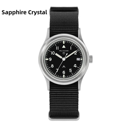 Militado ML14 36mm Watch VH31 Sweep Second Quartz Movement Watch Sapphire Crystal Super Luminous BGW9 C3 100m Waterproof Watches