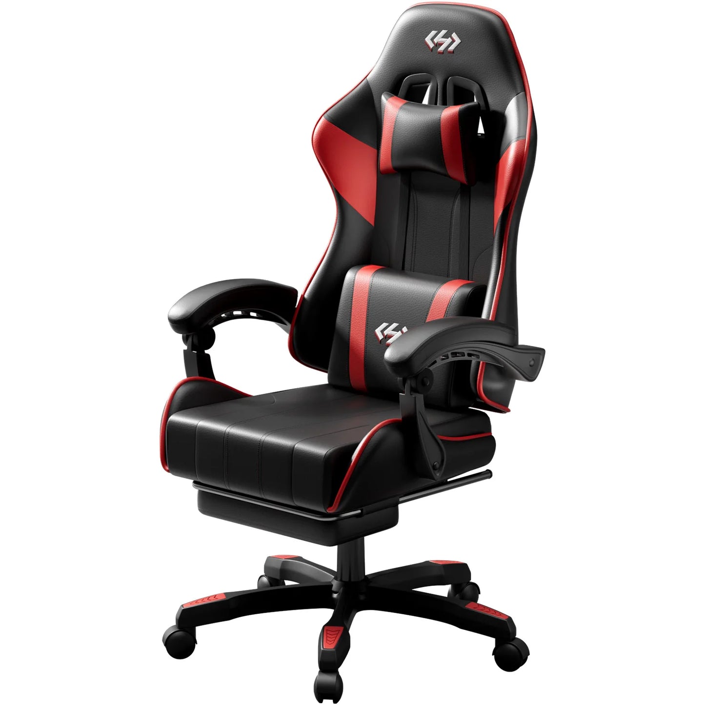 Ergonomic Gaming Chair with Footrest and Headrest, Adjustable Computer Office Chair with Reclining Backrest, Comfortable Desk Chair for Adults