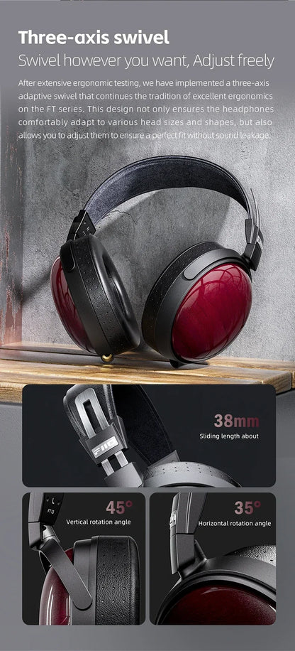 FiiO FT13 Audiophile Closed-Back HiFi Wired Headphones – Hi-Res Audio Premium Studio-Grade Over-Ear Headset