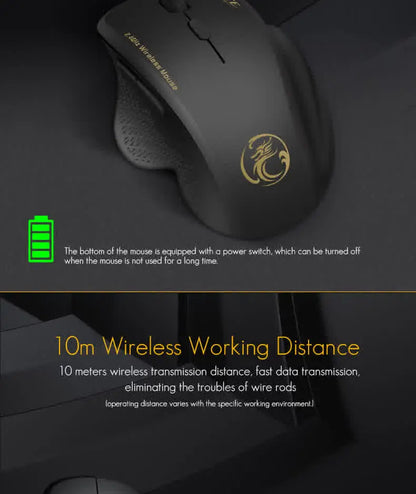 Wireless Gaming Mouse 2.4GHz Ergonomic Optical Mouse with USB Receiver, 1600 DPI Wireless Gaming Mouse for Laptop, PC & Desktop