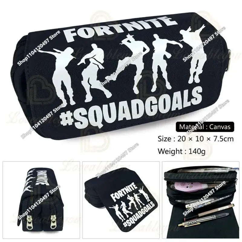 Victory Royale Student Boys Girls Fortnite Capacity Pencil Stationery Case Peely Llama Hero Children's Pen Box Kids Teen Bags