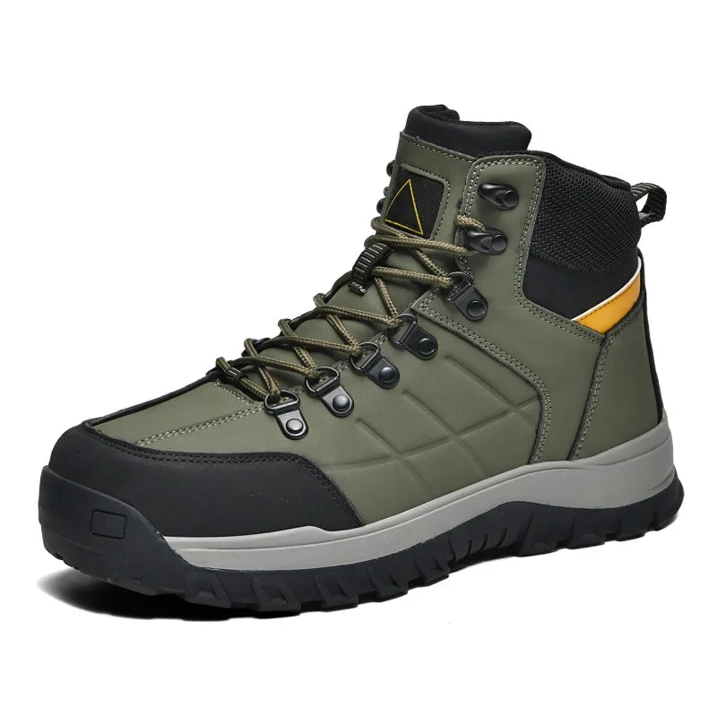 Chaussures de randonnée pour hommes, nouvelles, antidérapantes, semelle résistante à l'usure, bottes en cuir PU pour le camping, bottes de sport respirantes pour la marche en forêt et les activités de plein air.