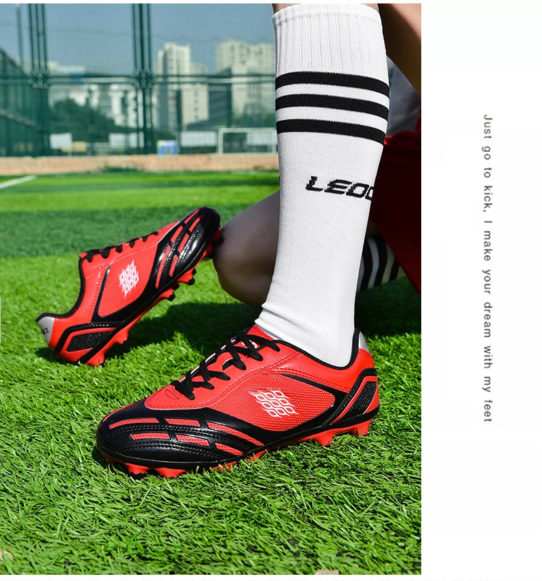 Soccer Shoes Men Turf Football Boots Fashion Firm Ground Studs Anti-Slip Boy Sneakers Original Outdoor Field Training Trainers