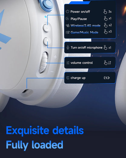 MCHOSE V9 Pro Electronic Sports Headset Three Mode Game USB Wireless 7.1 Channel Surround Sound Portable Headset with Microphone