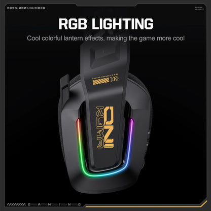 ONIKUMA GT828 Wireless Gaming Headset Bluetooth 5.3 RGB Headphones with Mic, Noise Cancelling, 4-Mode Connection for PC, PS5 & Laptop