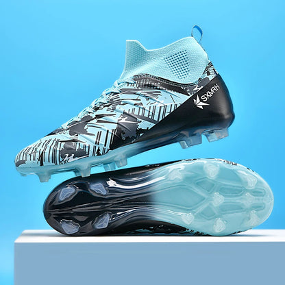 Genuine Double Star Men's High-Top AG Long Stud Football Boots, Professional Match & Training Shoes for Teenagers and Adults