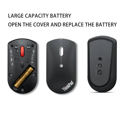 Lenovo ThinkPad Wireless Mouse 4Y50X88822 Dual Bluetooth Wireless Mouse, Ergonomic Office Mouse, 2.4GHz Laptop Mouse for Windows & Mac