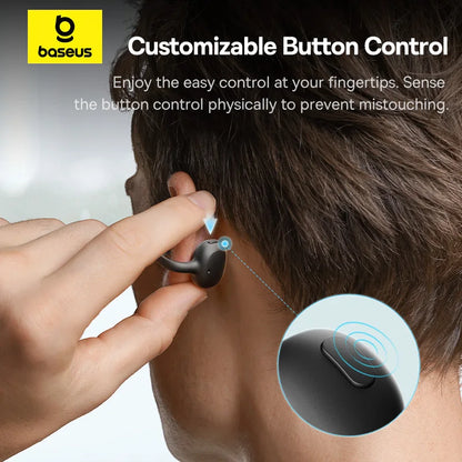 Baseus Bowie MC1 Ear Clip Wireless Earphones Bluetooth 5.4 Open-Ear Clip-On Sports Earbuds IP57 Waterproof AI Bass Ear Clip Headphones