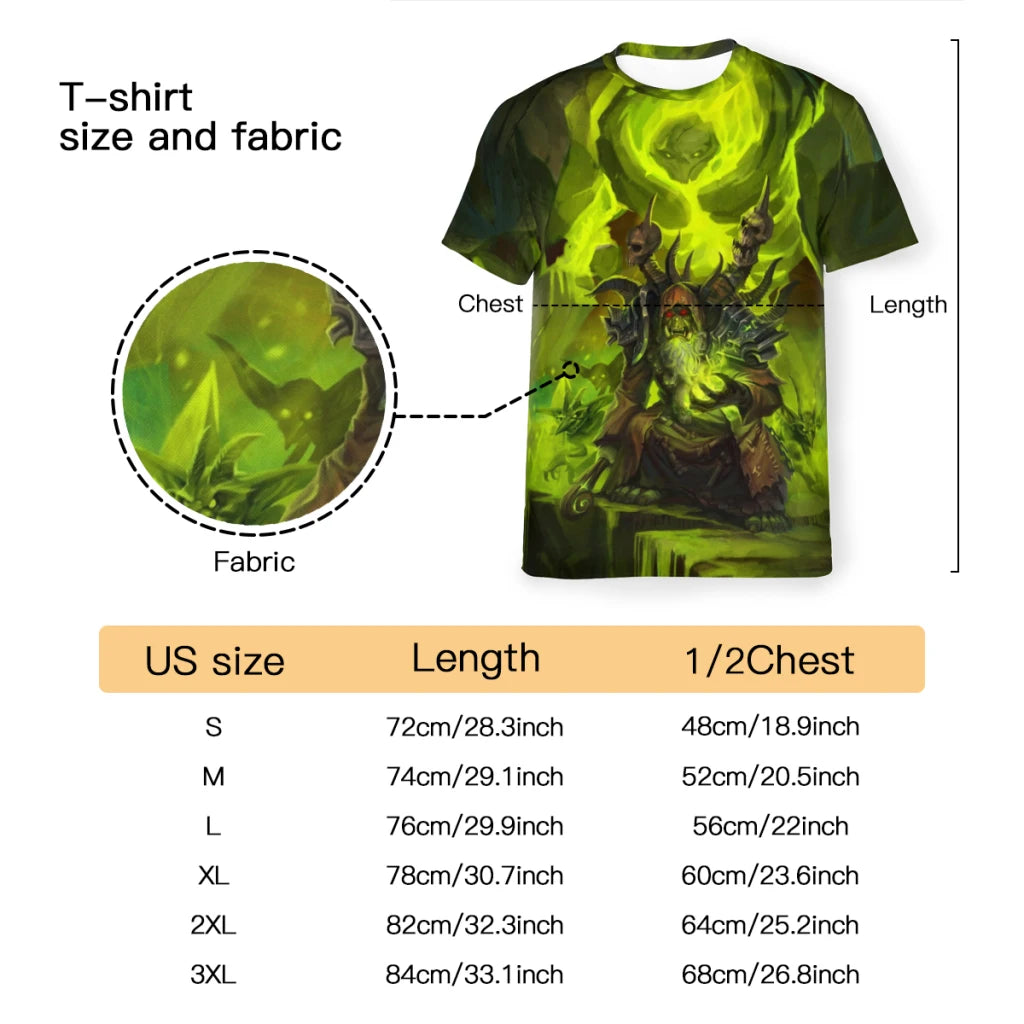 Polyester TShirts World Of Warcraft_66505176 Print Men's Thin T Shirt Funny Clothing