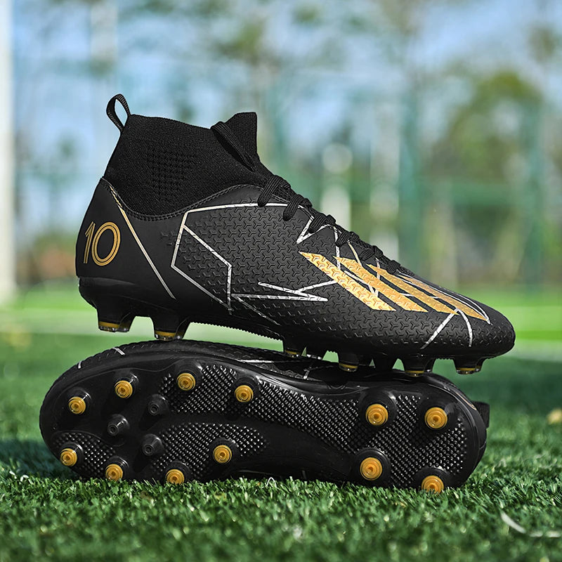 Nouvelles chaussures de football pour hommes, ultralégères, pour intérieur et extérieur, de haute qualité, à haute cheville, antidérapantes, chaussures de sport, futsal antidérapantes