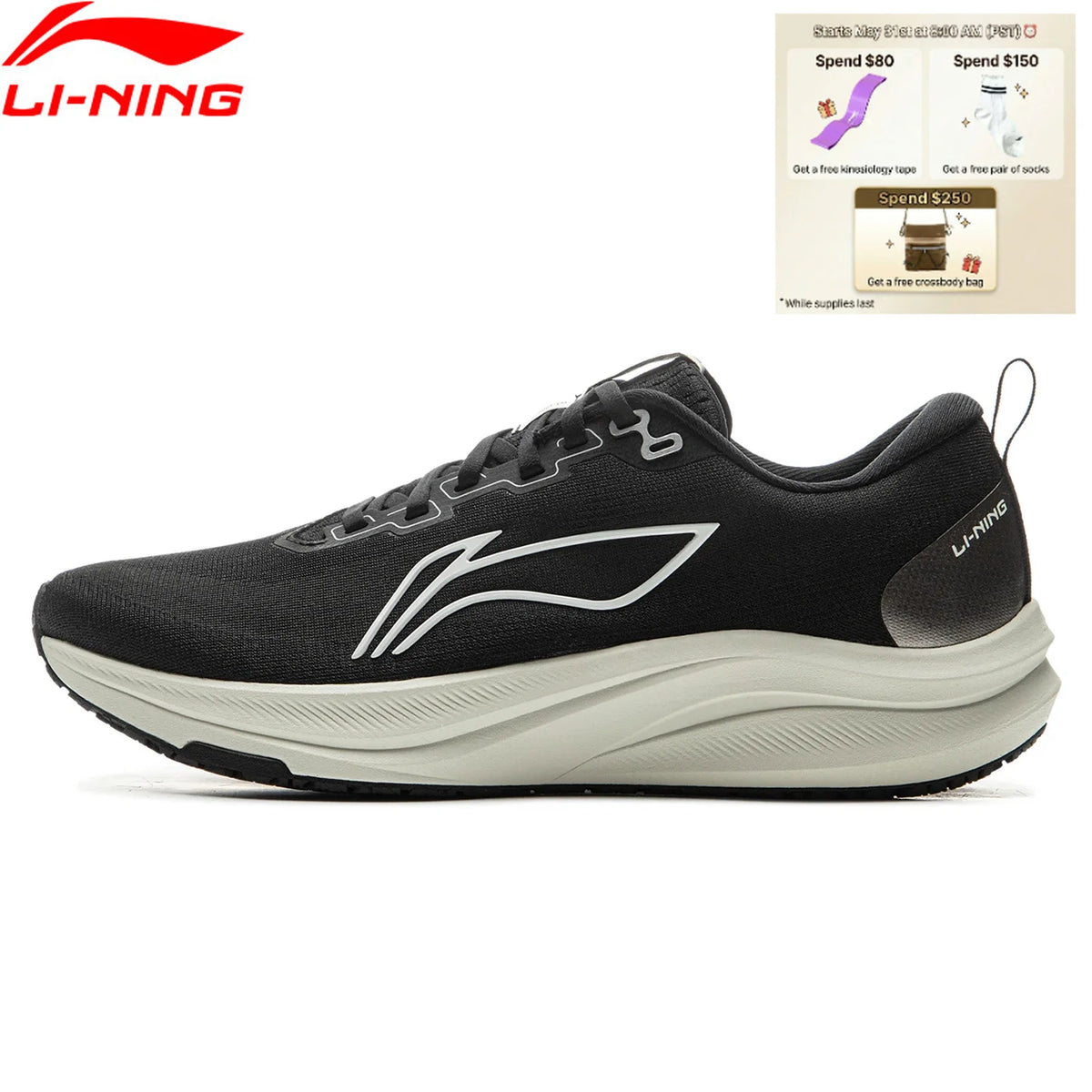 Chaussures de course Li-Ning RED HARE 8 pour homme, LIGHT FOAM ULTRA, réfléchissantes, amortissantes et stables, baskets légères LiNing, ARPV001
