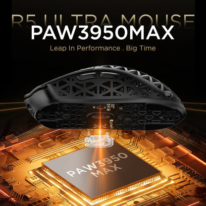 ATTACK SHARK R5 Ultra Carbon Fiber Wireless Gaming Mouse, 42g Lightweight Gaming Mouse, PAW3950MAX Sensor, 42000 DPI, 8000Hz, Tri-Mode Connectivity
