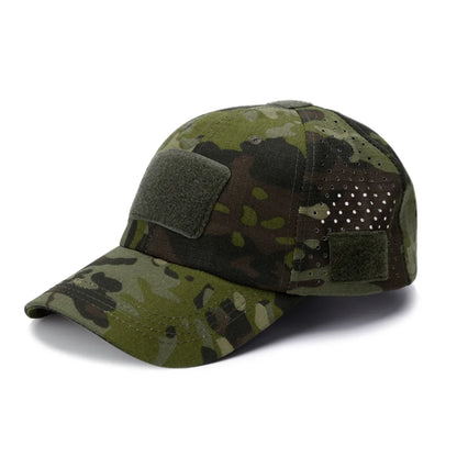 Cappellino da baseball casual sportivo traspirante con motivo mimetico da uomo, cappello da sole per appassionati di stile militare, cappello tattico, cappello da addestramento militare, cappello a secchiello