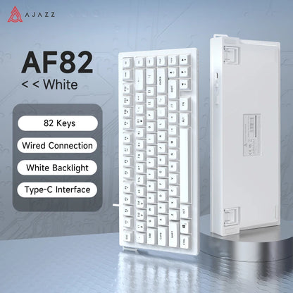 AJAZZ AF82 Low-Profile Electrostatic Keyboard Tri-Mode Wireless 75% Mechanical Gaming Keyboard with Display Screen, Hot-Swappable, 4000mAh Battery