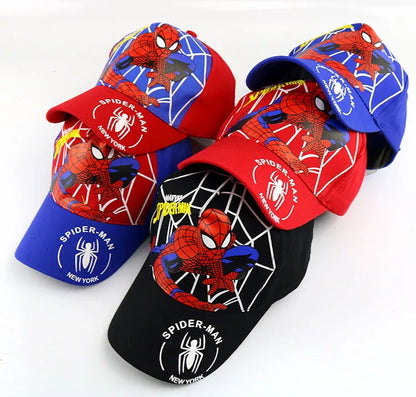 Figurka z anime Marvela Spider-Man – czapka z daszkiem z motywem kreskówkowym, bawełna i poliester, czapka z daszkiem dla chłopców i dziewcząt, akcesoria do nakryć głowy, prezent urodzinowy dla dzieci