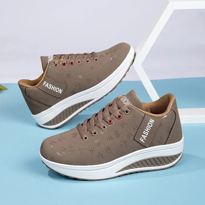 Ženske outdoor casual cipele s debelim potplatom, modna platforma, velika veličina 42, ravni potplat, sportske cipele za hodanje i trčanje