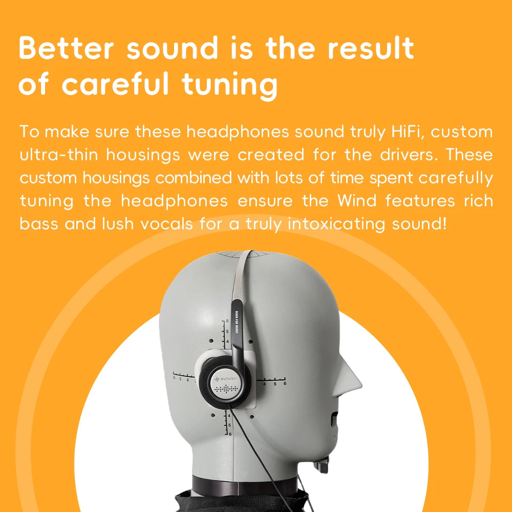 FiiO Wind 3.5mm Wired On-Ear Headphones with Microphone, HiFi Sound 40mm Dynamic Driver Gaming & Recording Headphones